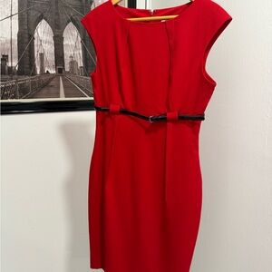 Calvin Klein Red Mini Dress with Belt
